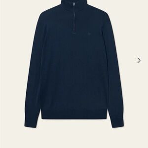 Les Deux Copenhagen Navy Zip Up Sweater
